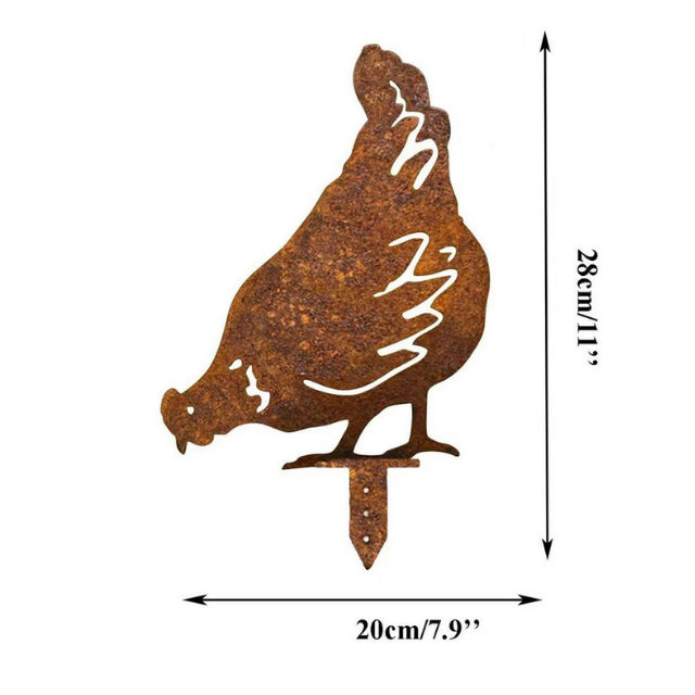 Ornáid Ainmhithe Scáthchruth Miotail Ealaíne Sicín Clós (ESG14585)